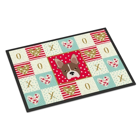 Carolines Treasures 24 x 36 in. Boston Terrier Love Indoor or Outdoor Mat CK5187JMAT